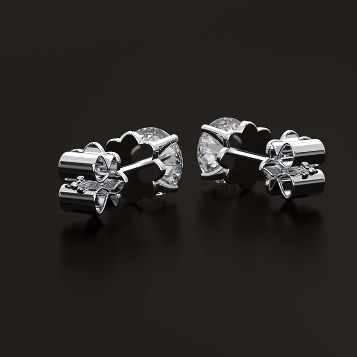 Premium 2 Carat Diamond Stud Earrings in Gold or Platinum