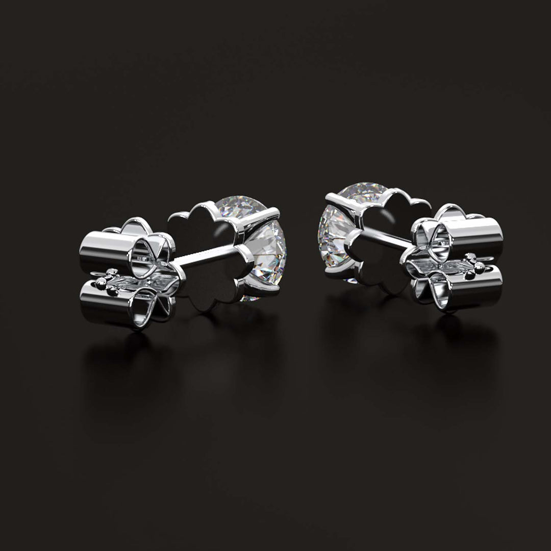 Premium 2 Carat Diamond Stud Earrings in Gold or Platinum
