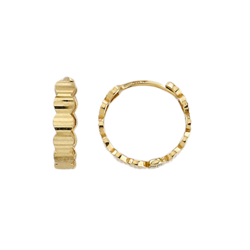 10K Yellow Gold Textured Hoop Earrings | RUDIX JEWELLERY