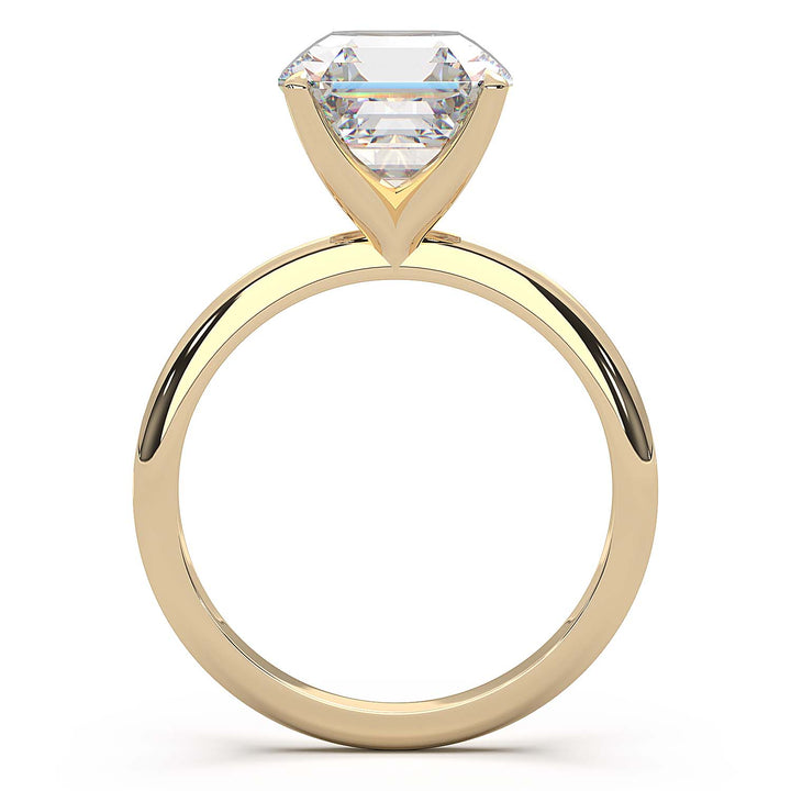 3 Carat Asscher Cut Lab-Grown Diamond Solitaire Ring in 14K Gold - Architectural Elegance