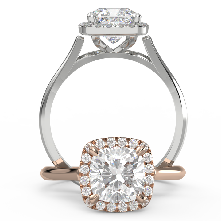 Cathedral Halo Engagement Ring