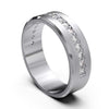 Elegant Unisex 6.5 mm Wedding Band with Channel-Set Lab-Grown Diamonds, Brushed & Polished Finishes in Varied Precious Metals
