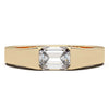 Modern Minimalist 0.5 Carat Emerald-Cut Lab-Grown Diamond Bezel Engagement Ring in Lustrous Gold