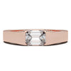 Modern Minimalist 0.5 Carat Emerald-Cut Lab-Grown Diamond Bezel Engagement Ring in Lustrous Gold