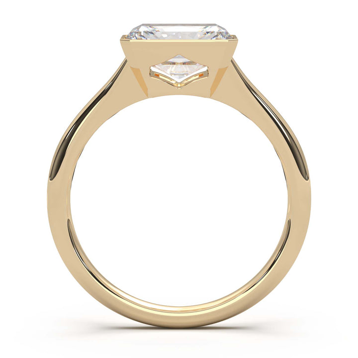 Sophisticated 1.90 Carat Radiant Cut Lab-Grown Diamond Bezel Engagement Ring with Elegant Split Shank Design