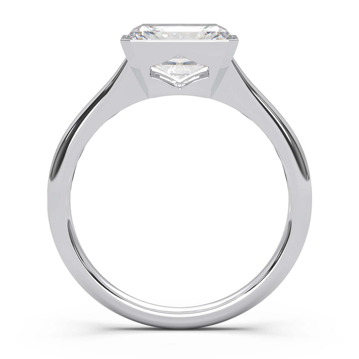 Sophisticated 1.90 Carat Radiant Cut Lab-Grown Diamond Bezel Engagement Ring with Elegant Split Shank Design