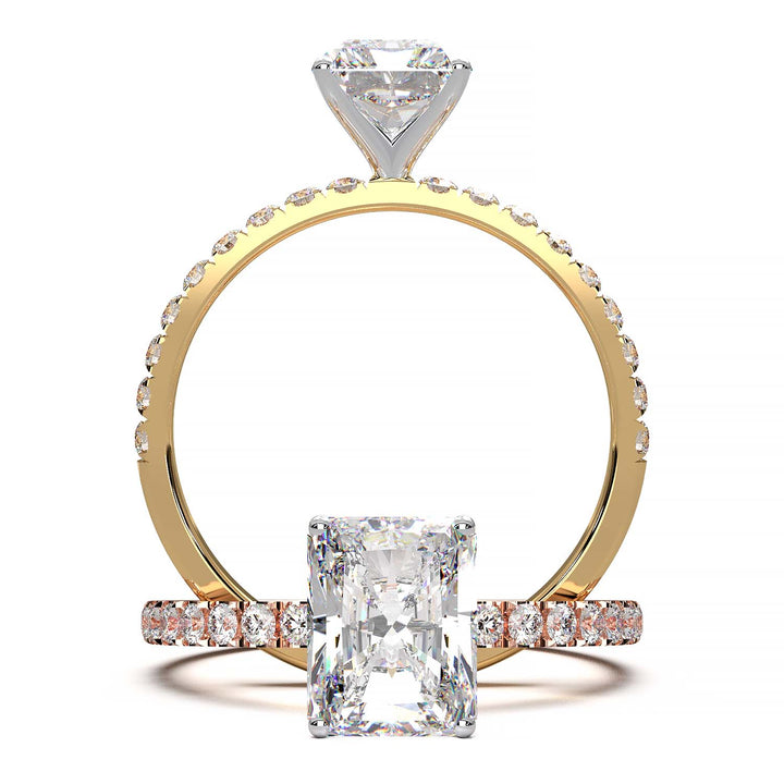 1.7 Carat Radiant Lab Grown Diamond Ring on Pave Setting