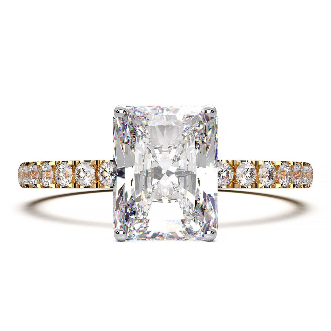 1.7 Carat Radiant Lab Grown Diamond Ring on Pave Setting