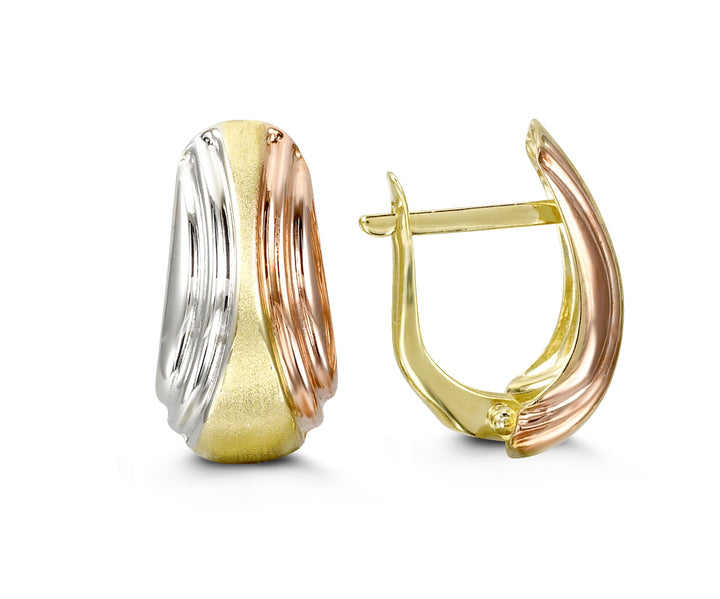 Tri-Color 10K Gold Twisted Hoop Earrings | RUDIX JEWELLERY