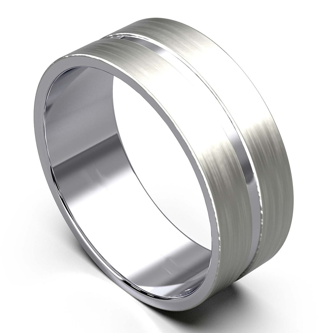 Center Bordered men's Ring