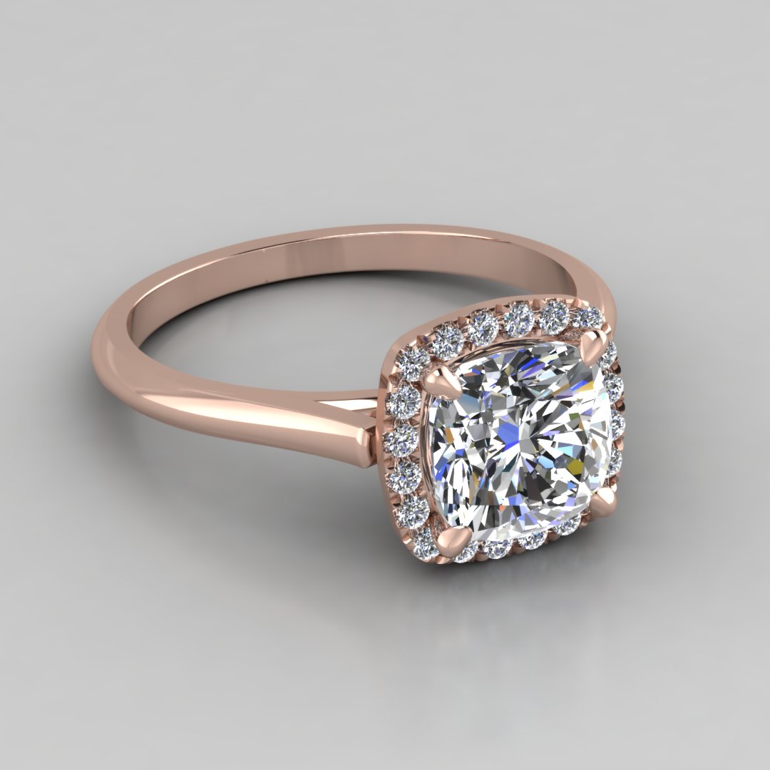 Cathedral Halo Engagement Ring