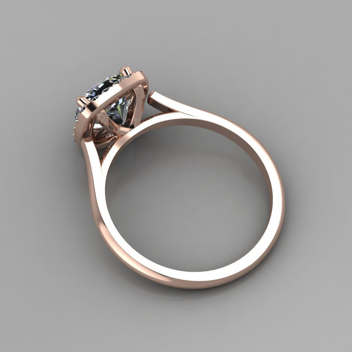 Cathedral Halo Engagement Ring