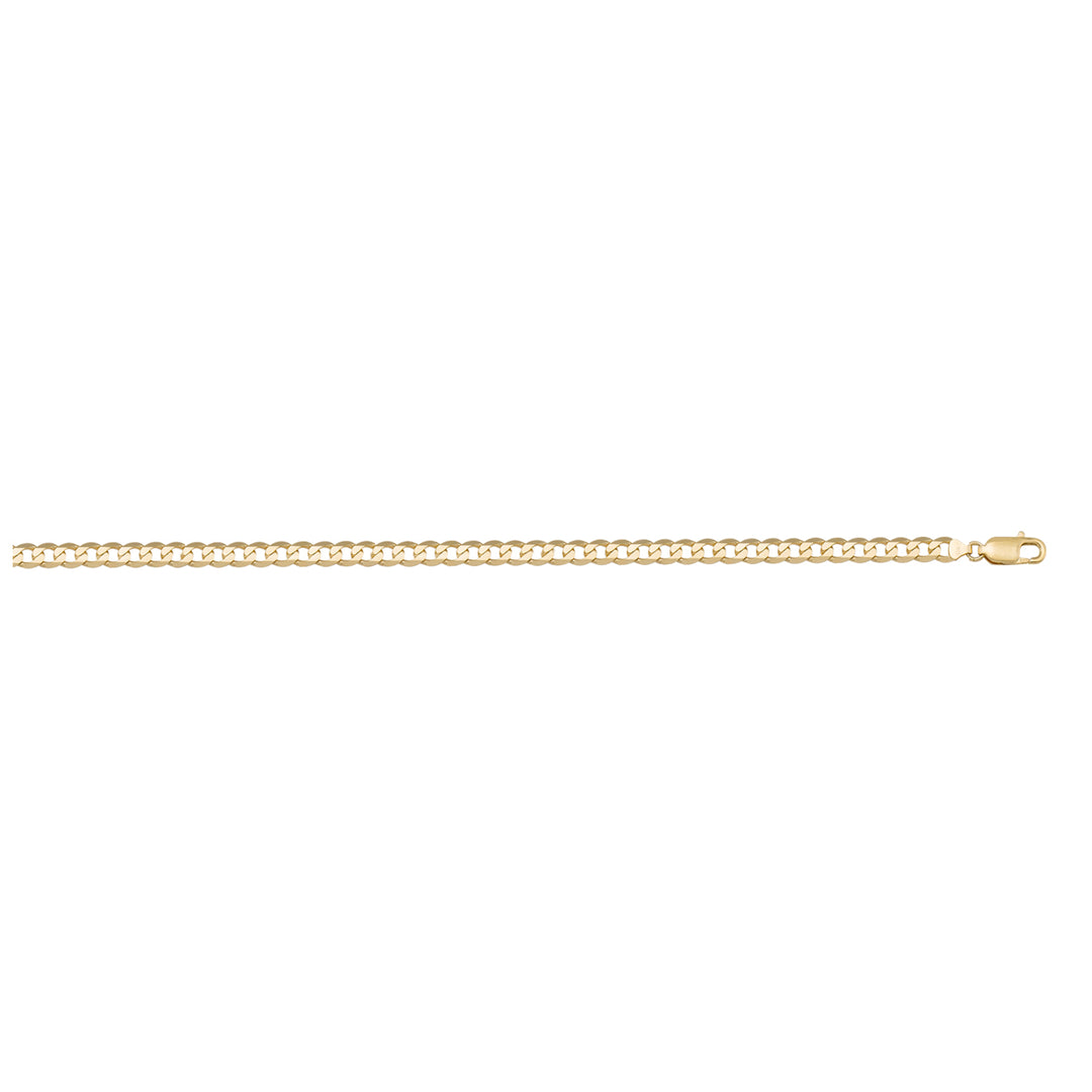 10K yellow gold solid open link anklet, 2.4mm width, 9.5 inches length, classic and elegant design.