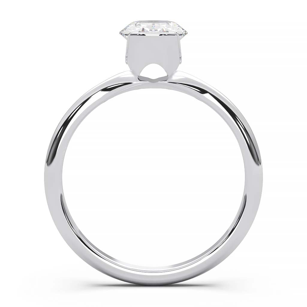 Exquisite Modern Elegance 1.25 CT Oval Lab-Grown Diamond Half Bezel Engagement Ring in Lustrous Gold