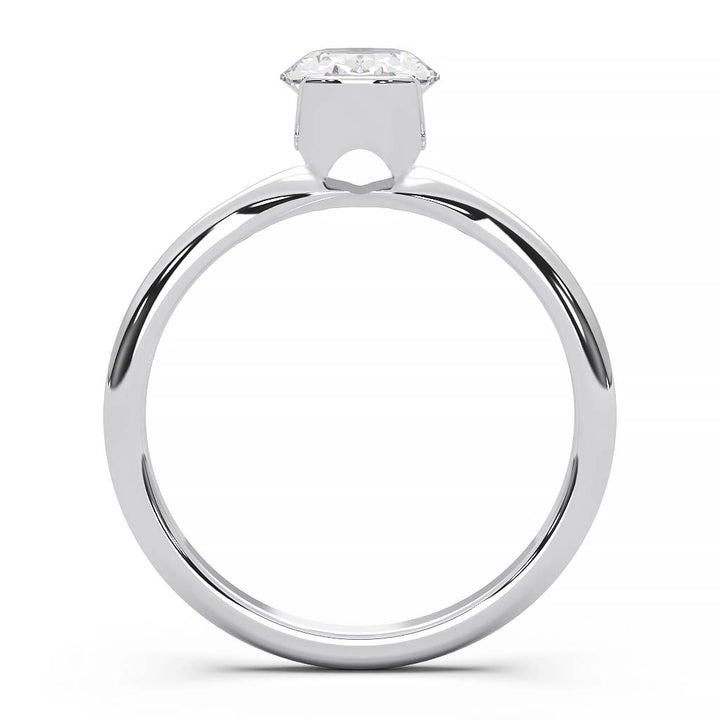 Exquisite Modern Elegance 1.25 CT Oval Lab-Grown Diamond Half Bezel Engagement Ring in Lustrous Gold
