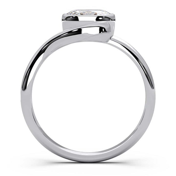 Exquisite Oval-Cut Lab-Grown Diamond Bezel Engagement Ring