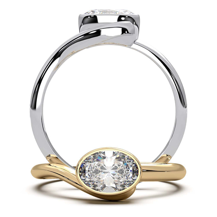 Exquisite Oval-Cut Lab-Grown Diamond Bezel Engagement Ring