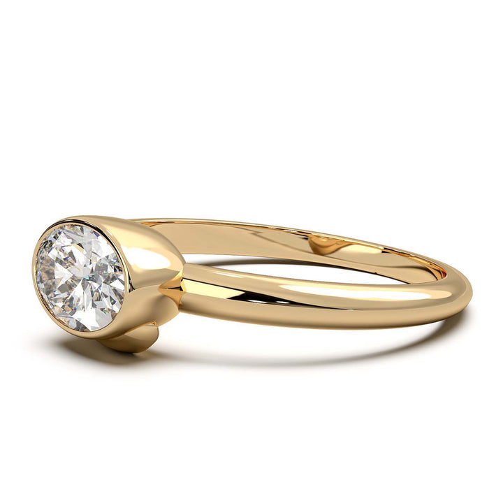 Exquisite Oval-Cut Lab-Grown Diamond Bezel Engagement Ring