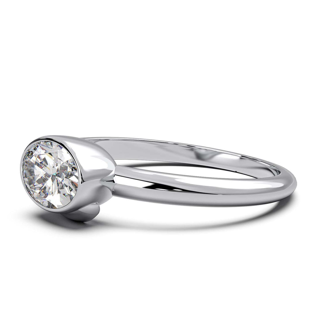 Exquisite Oval-Cut Lab-Grown Diamond Bezel Engagement Ring