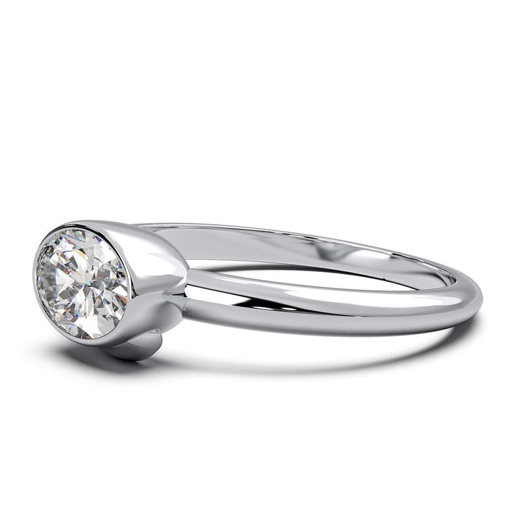 Exquisite Oval-Cut Lab-Grown Diamond Bezel Engagement Ring