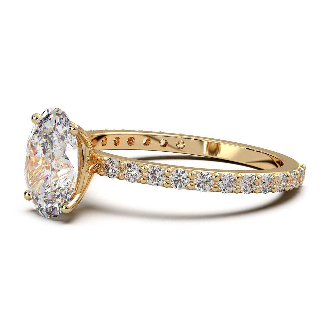 Elegant 1.2 Carat Oval Lab-Grown Diamond Engagement Ring, VVS1 Clarity, D Color, in 14K/18K Gold or Platinum