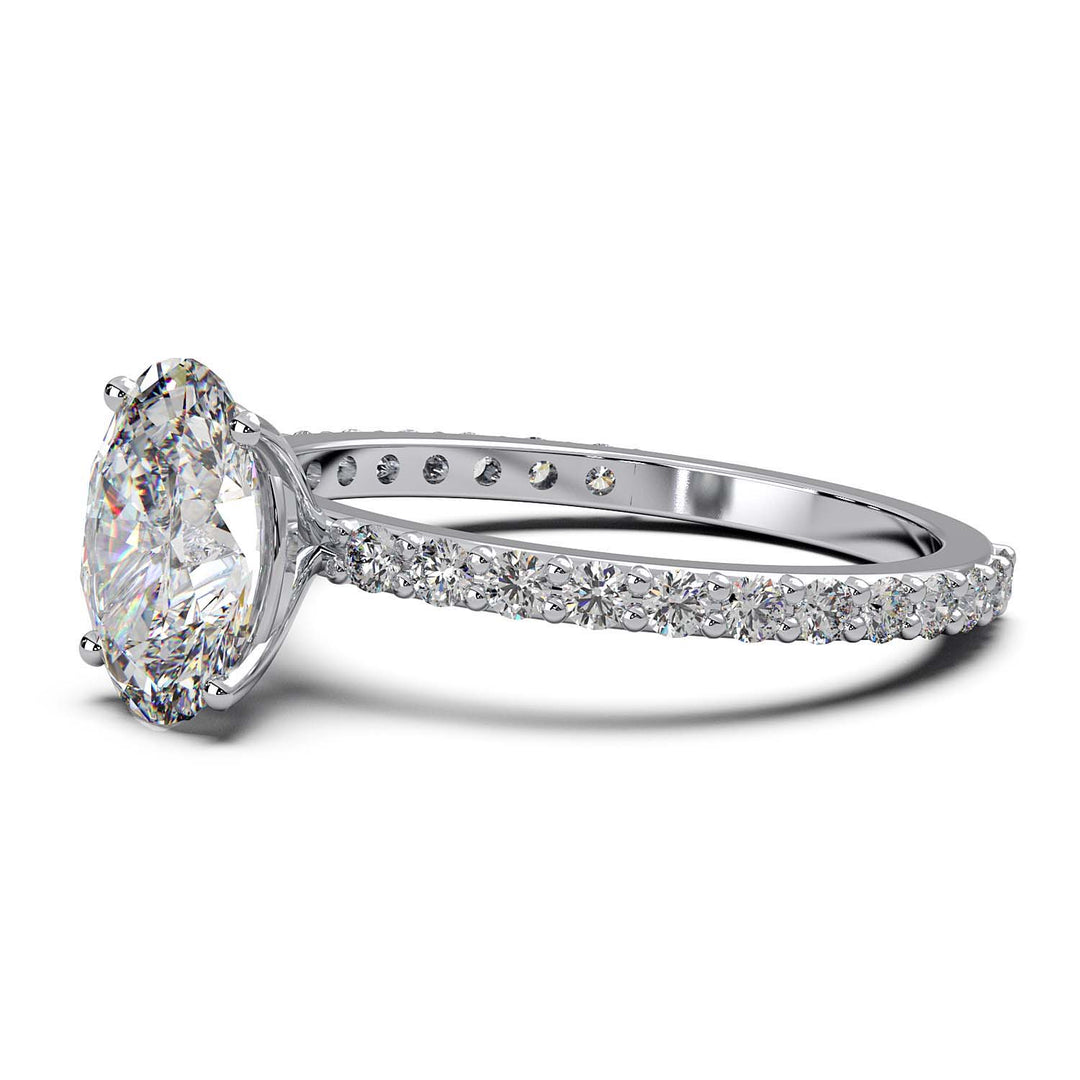 Elegant 1.2 Carat Oval Lab-Grown Diamond Engagement Ring, VVS1 Clarity, D Color, in 14K/18K Gold or Platinum