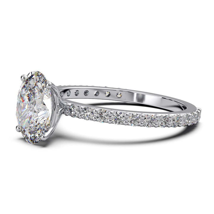 Elegant 1.2 Carat Oval Lab-Grown Diamond Engagement Ring, VVS1 Clarity, D Color, in 14K/18K Gold or Platinum