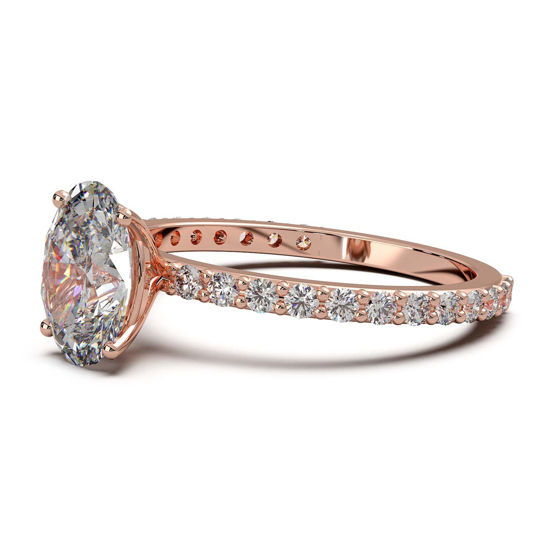 Elegant 1.2 Carat Oval Lab-Grown Diamond Engagement Ring, VVS1 Clarity, D Color, in 14K/18K Gold or Platinum