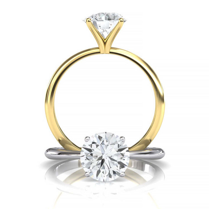 Timeless 7mm Moissanite Solitaire Ring with Tapered Band in Custom Metal
