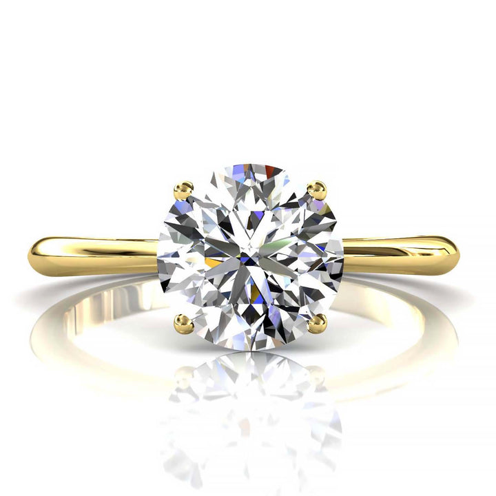 Elegant 1.3ct Lab Diamond Solitaire Engagement Ring with Tapered Band