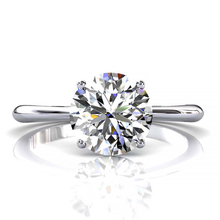 Elegant 1.3ct Lab Diamond Solitaire Engagement Ring with Tapered Band