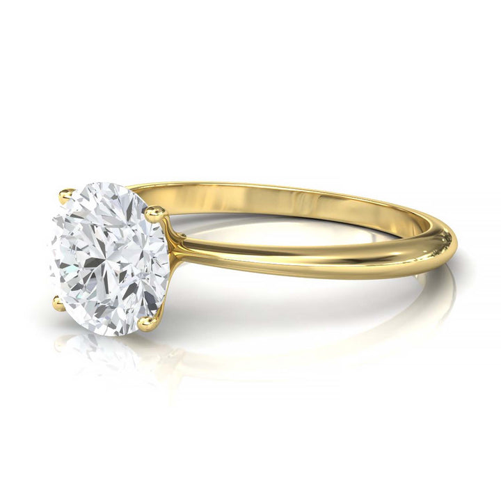 Timeless 7mm Moissanite Solitaire Ring with Tapered Band in Custom Metal