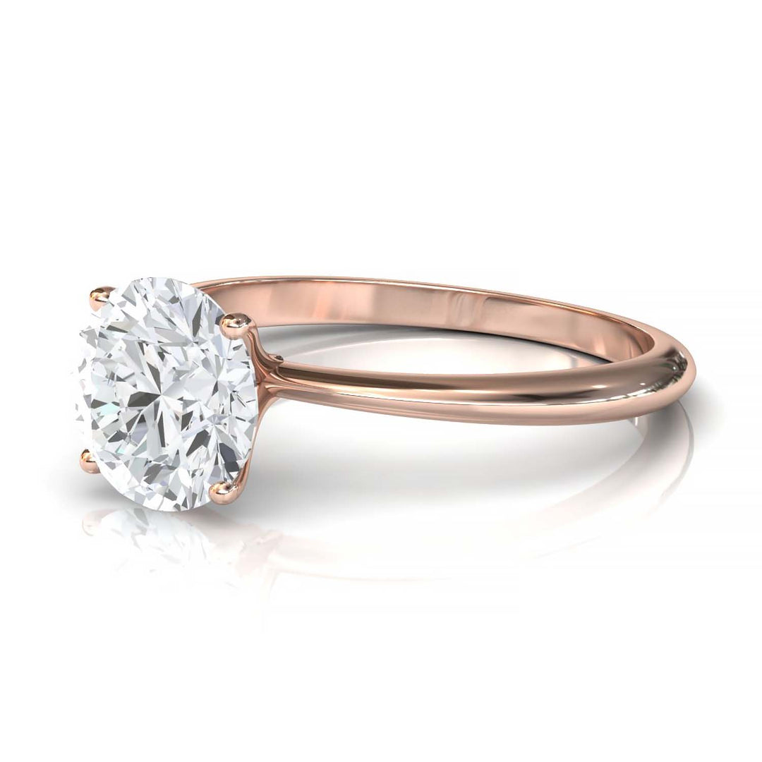 Timeless 7mm Moissanite Solitaire Ring with Tapered Band in Custom Metal