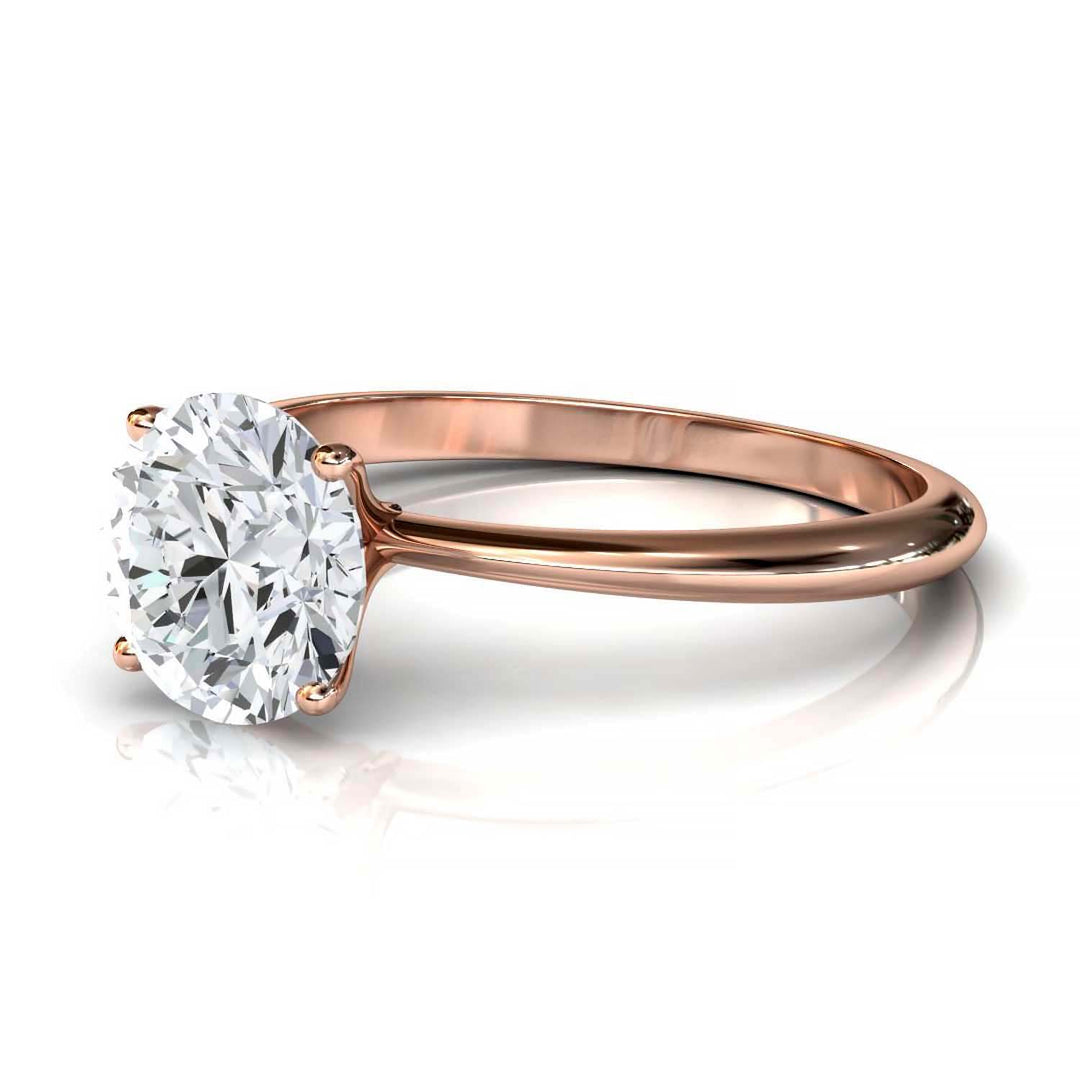 Elegant 1.3ct Lab Diamond Solitaire Engagement Ring with Tapered Band