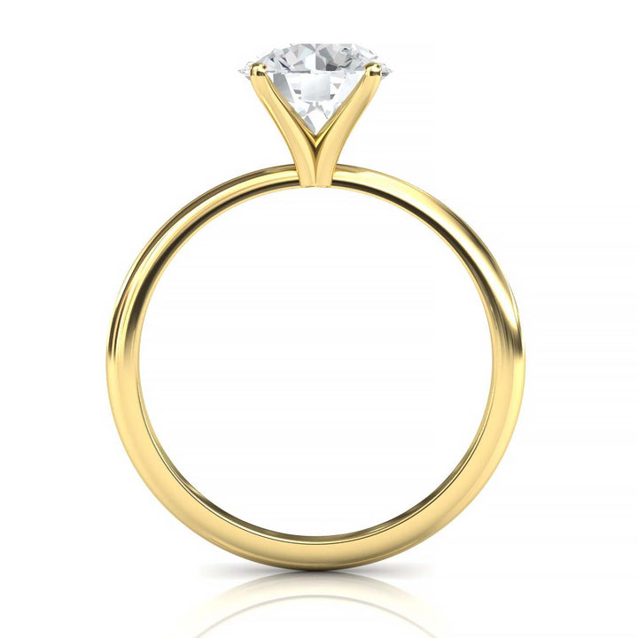 Timeless 7mm Moissanite Solitaire Ring with Tapered Band in Custom Metal
