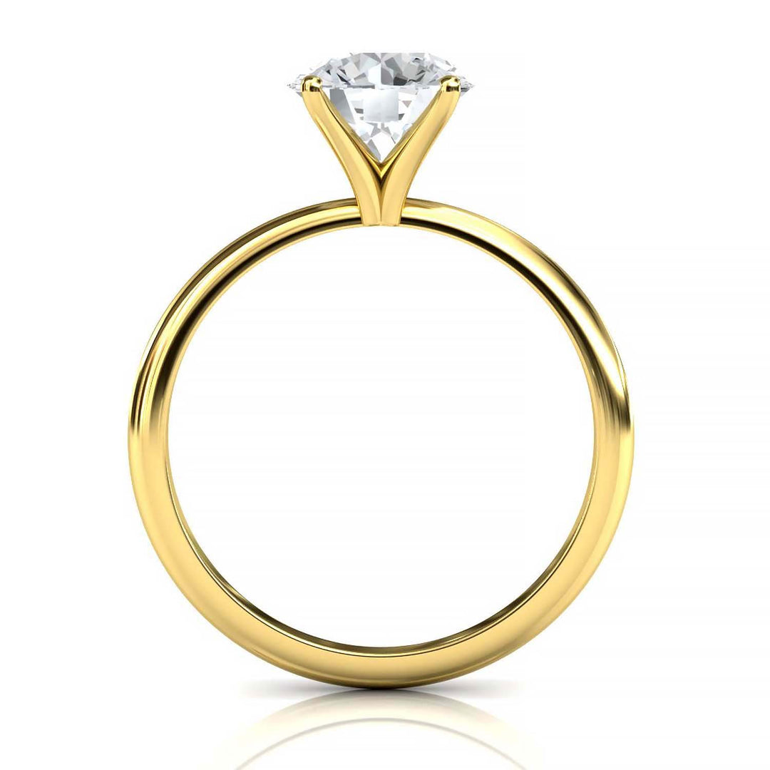 Elegant 1.3ct Lab Diamond Solitaire Engagement Ring with Tapered Band