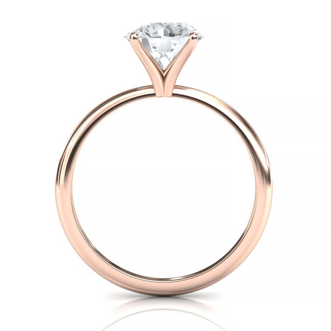 Timeless 7mm Moissanite Solitaire Ring with Tapered Band in Custom Metal