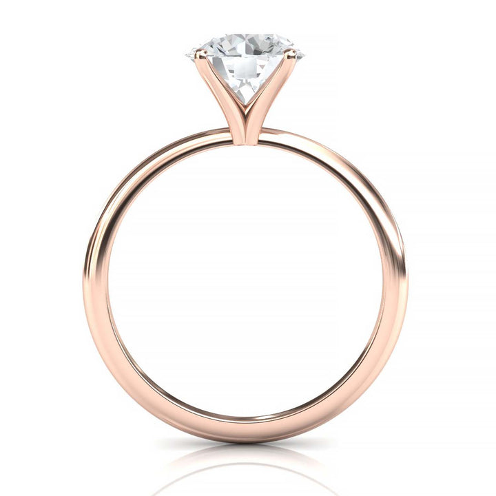 Timeless 7mm Moissanite Solitaire Ring with Tapered Band in Custom Metal