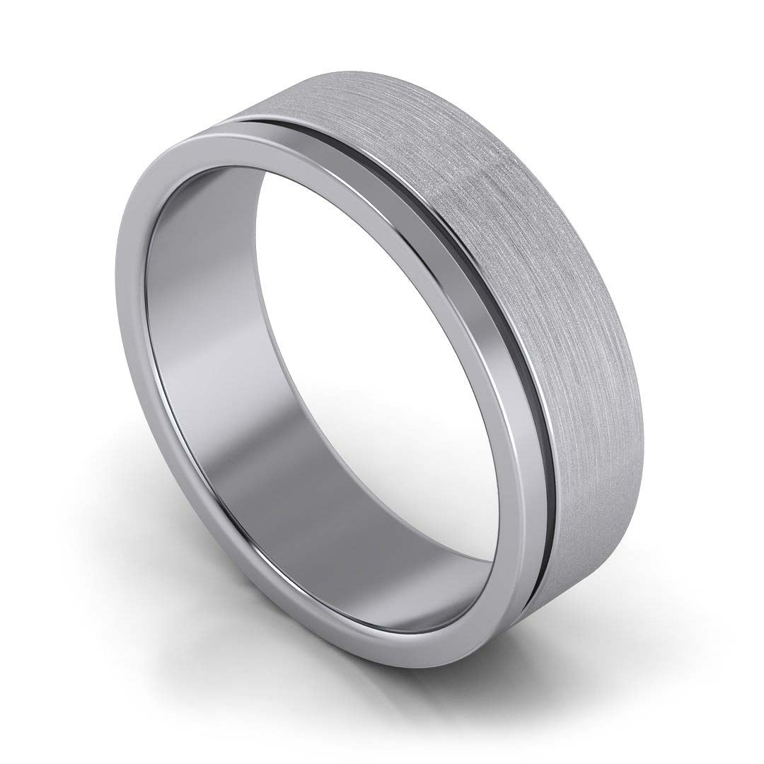 mm Platinum Men's Wedding Band Elegant Brushed Finish