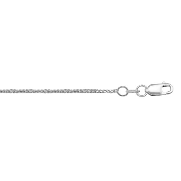N1026-LT-WHITE  GOLD SOLID ROUND WHEAT LINK