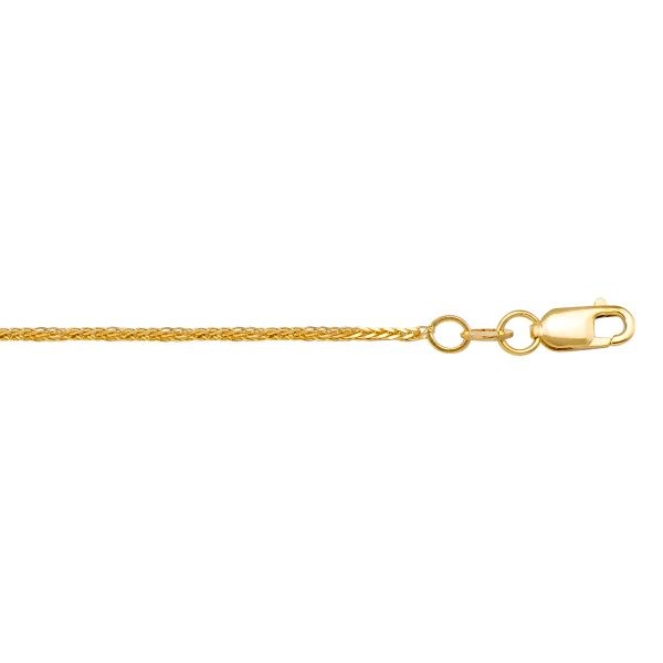 N135-LT-YELLOW GOLD SOLID SQUARE WHEAT LINK