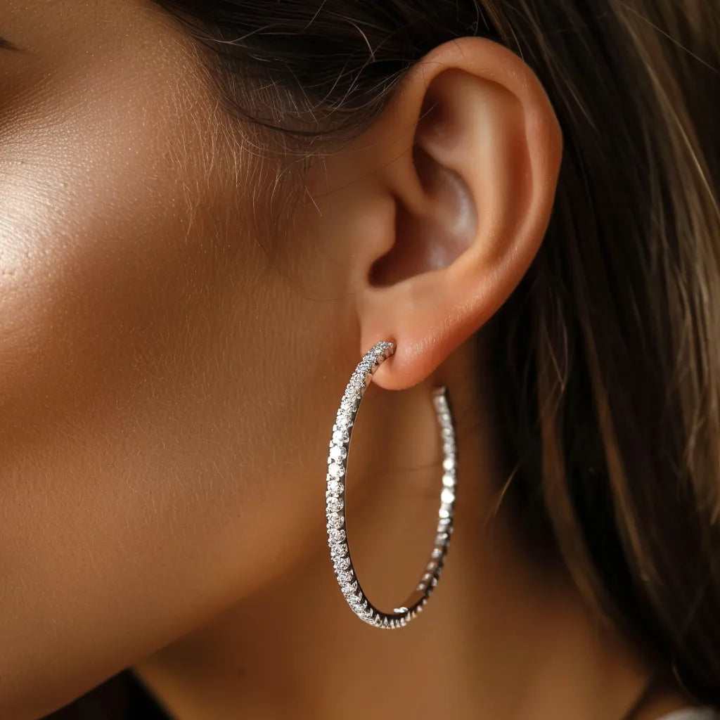 Diamond Hoop Earrings