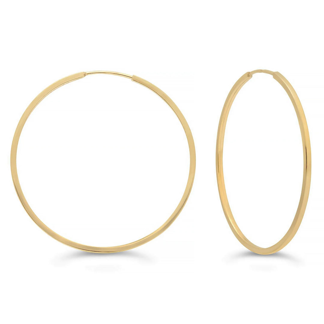 Classic gold  hoop earrings with a smooth, shiny finish
