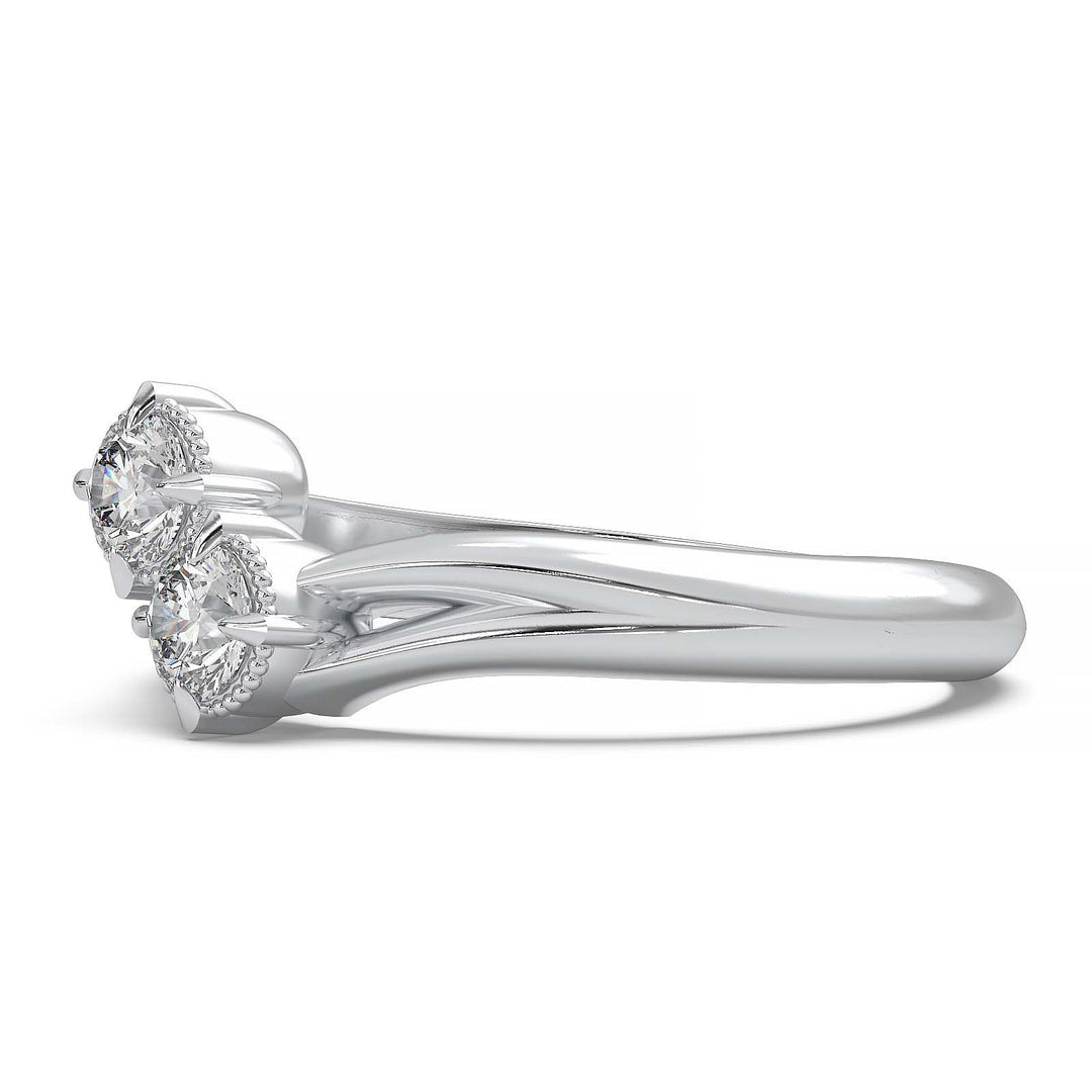 Elegant Toi et Moi Dual-Stone Ring with Intricate Design