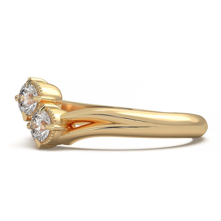 Elegant Toi et Moi Dual-Stone Ring with Intricate Design
