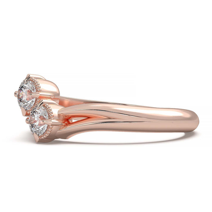 Elegant Toi et Moi Dual-Stone Ring with Intricate Design
