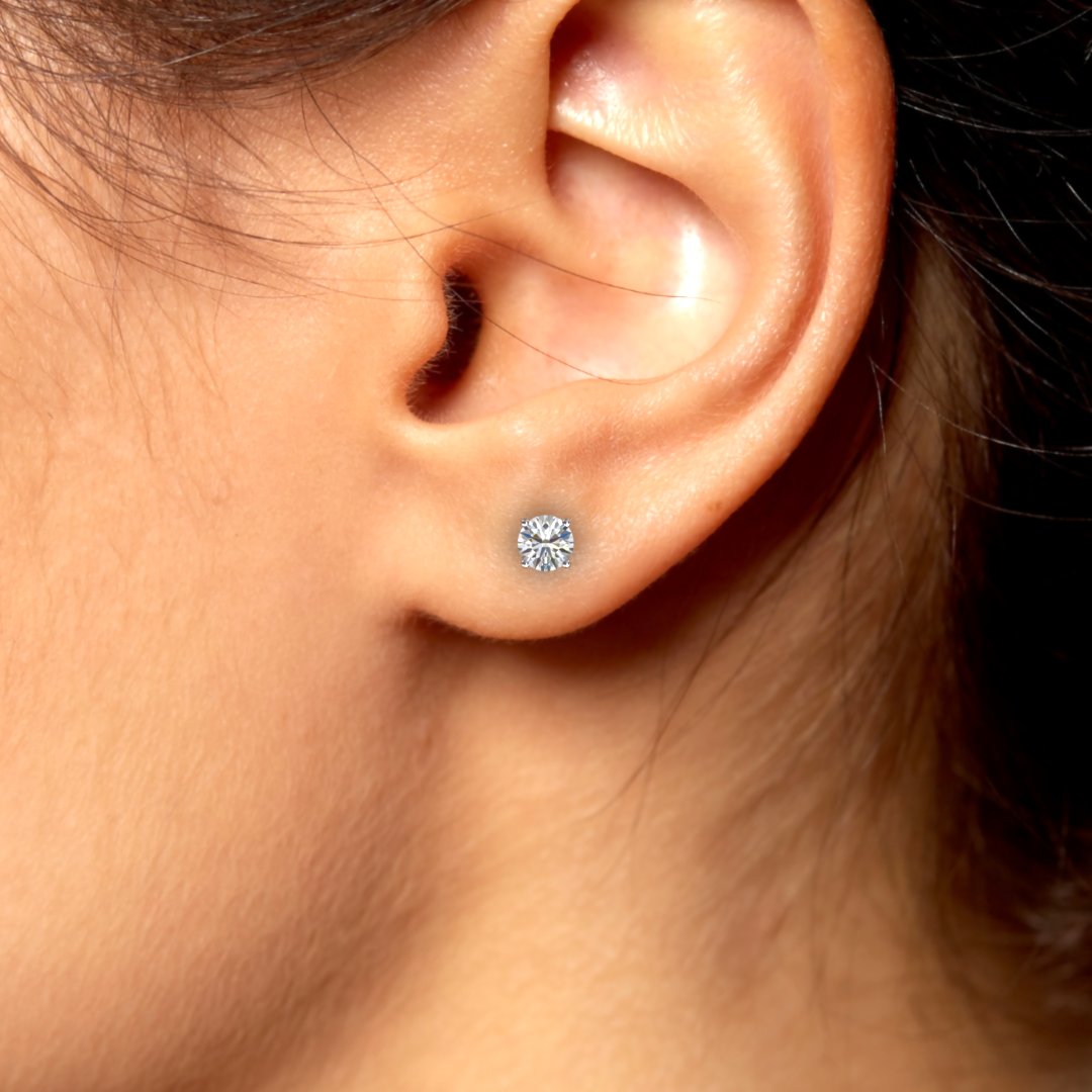 1ct Lab-Grown Diamond Double Gallery Stud Earrings in Gold or Platinum
