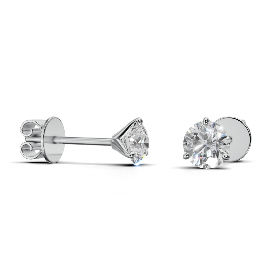 round lab-grown diamond stud earrings in white gold