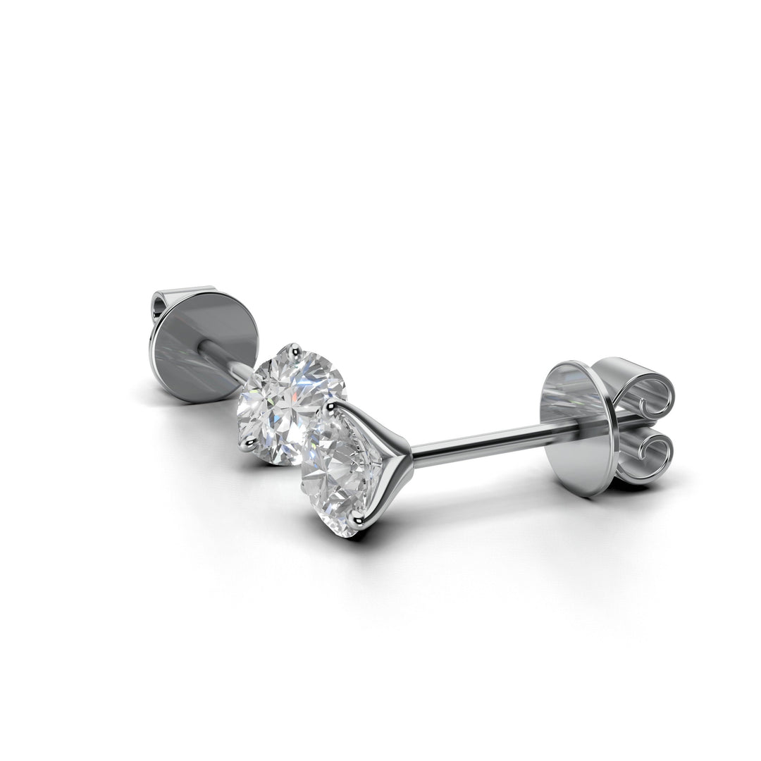 round lab-grown diamond stud earrings in white gold