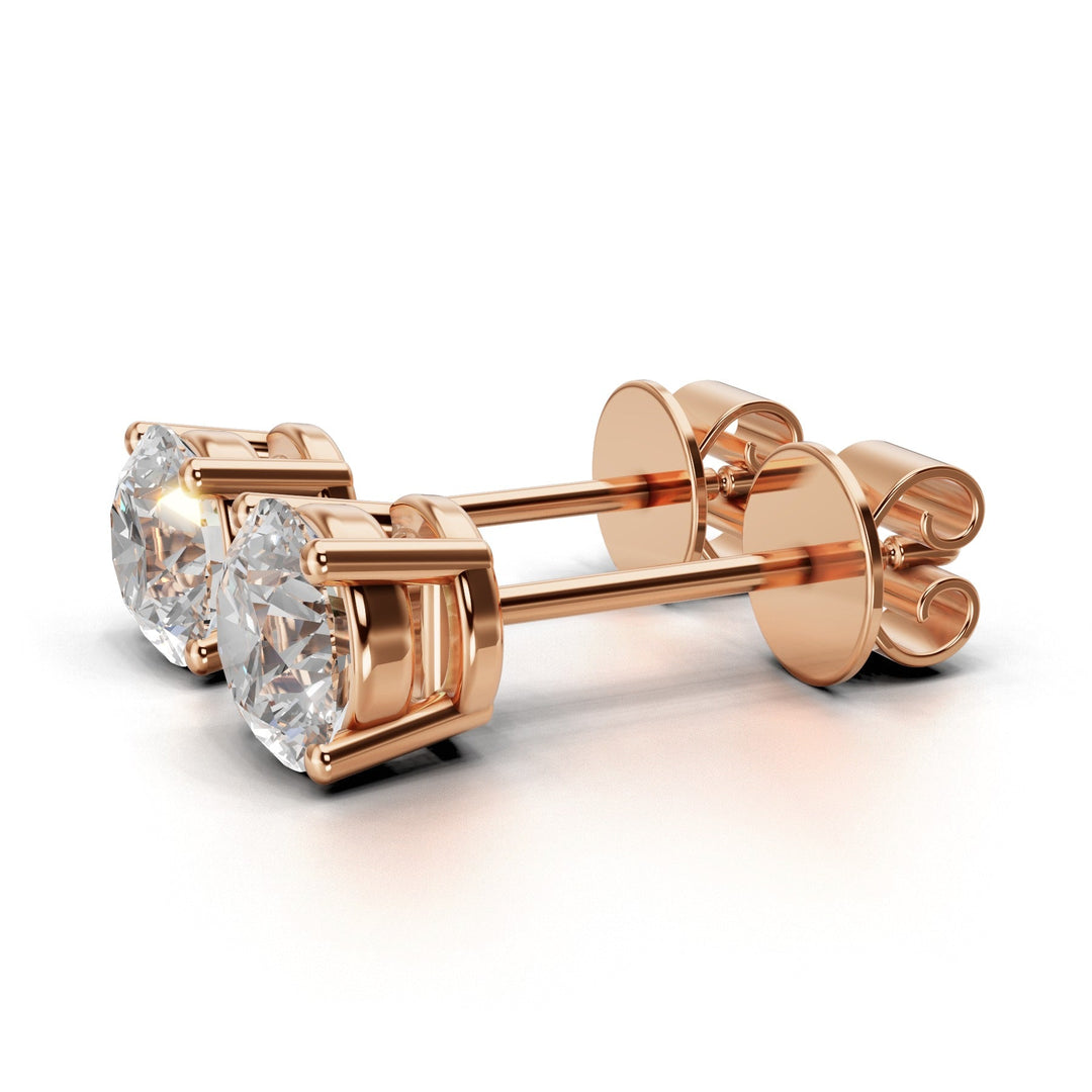 lab-grown round diamond stud earrings platinum